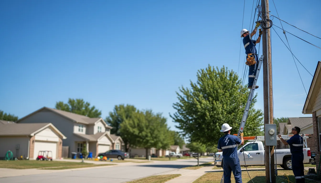 Residential electrician providing installation services in Mead, OK